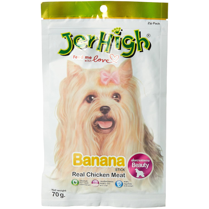 JerHigh Fruity Banana Stick Young Adult Dog Treats, 70g