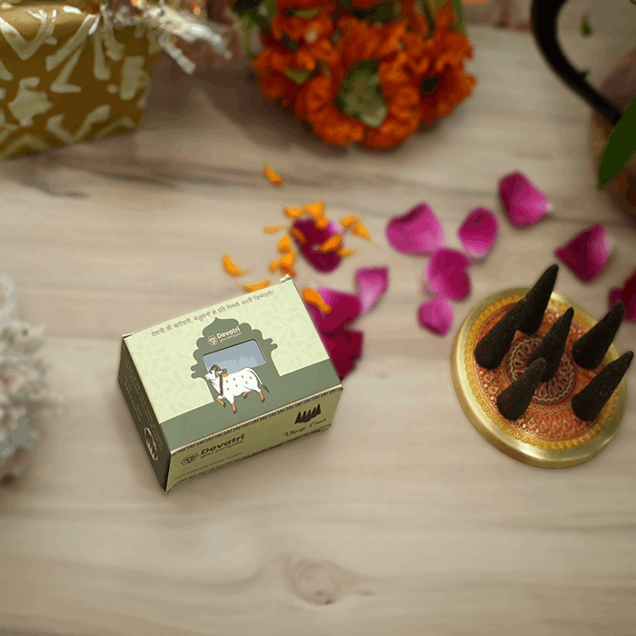 Devatri Dhoop Cones Pure (11 Sticks + 1 Incense Holder) Herbal extracts for Spiritual Upliftment