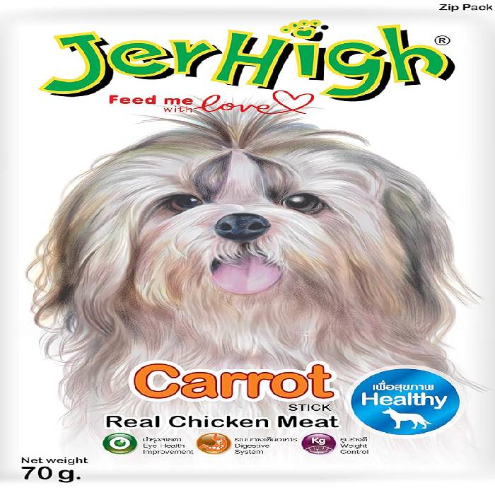 JerHigh Carrot Stick Dog Treats For All Life Stages, 70G