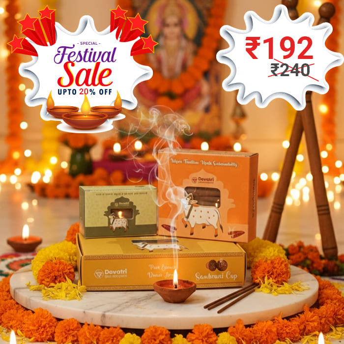 Cow Dung Sambrani Cup, Dhoop cone, Dhoop Stick combo 3 boxes Navratri Spl