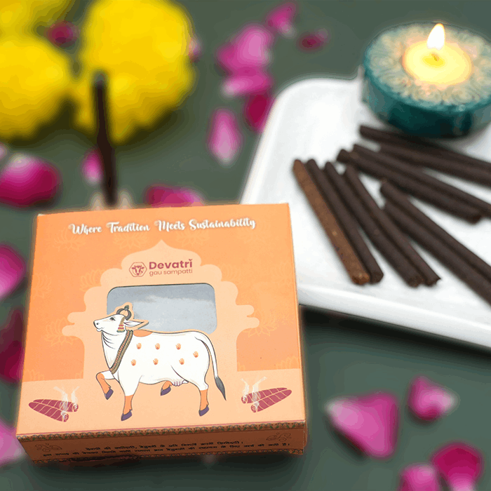 Devatri Herbal (21 Dhoop Sticks + 1 Incense Holder) Natural Incense for Daily Pooja & Meditation