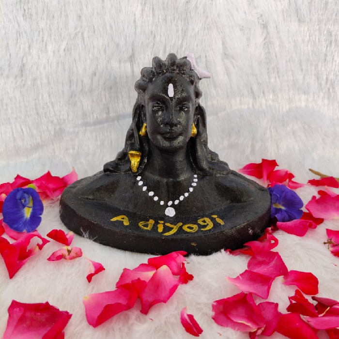 Handmade Lord Shiva (Adiyogi) Idol | Pure Cow Dung Eco-Friendly Sculpture