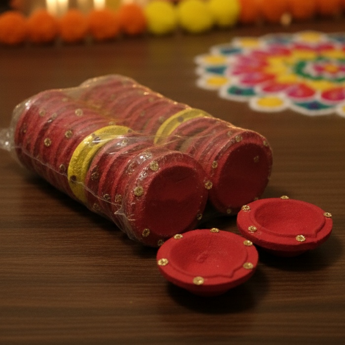 Cow Dung Diya (24 pcs) for Festival & Pooja
